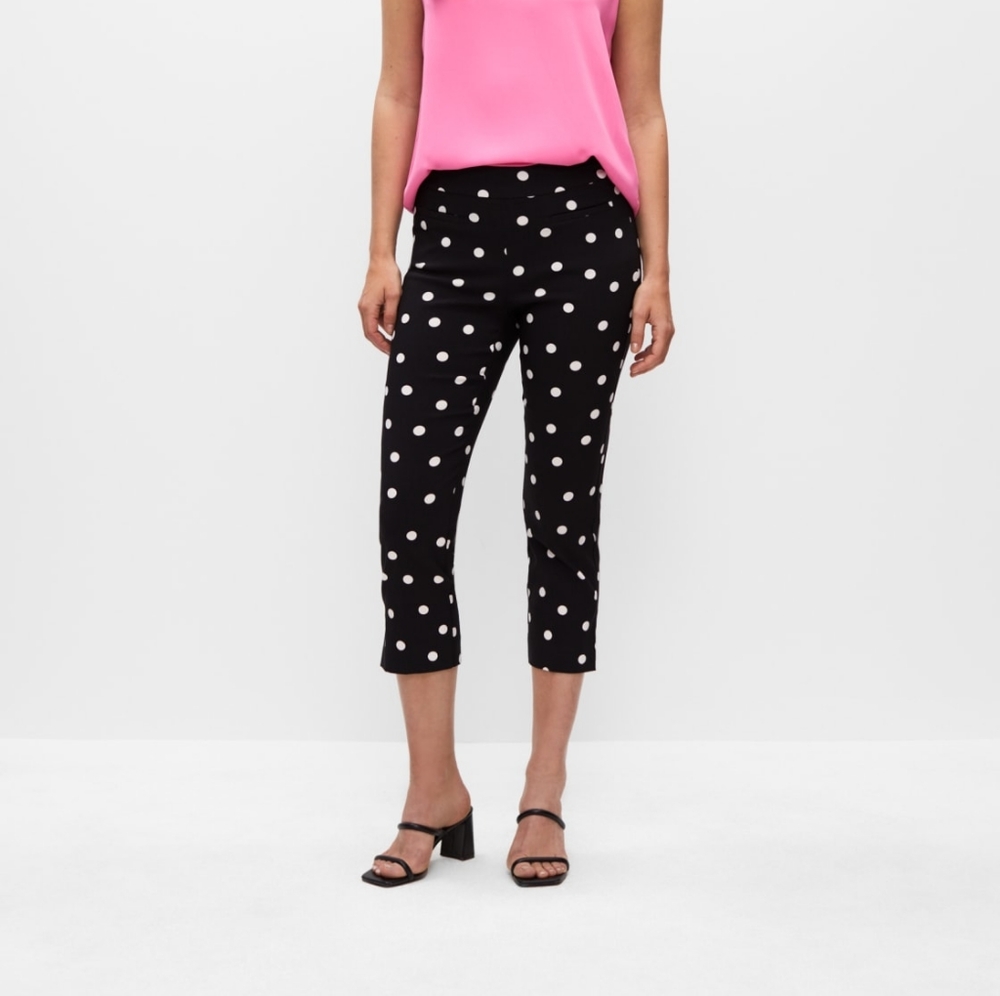 MELANIE LYNE Polka Dot Slim Leg Capris